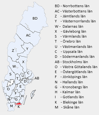 Kart over Sverige