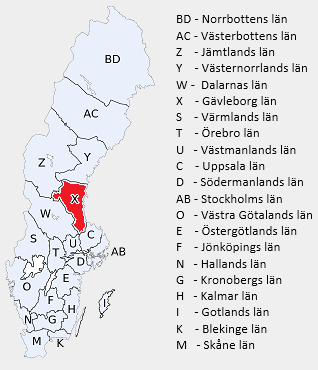 Kart over Sverige