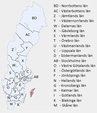 Kart over Sverige