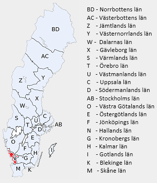 Kart over Sverige