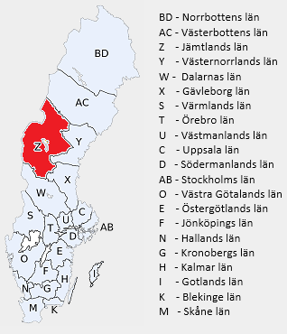 Kart over Sverige