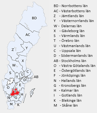 Kart over Sverige