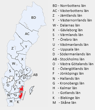 Kart over Sverige