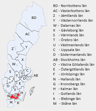 Kart over Sverige