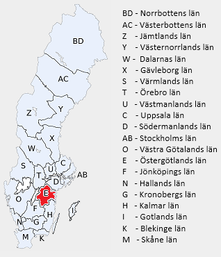 Kart over Sverige