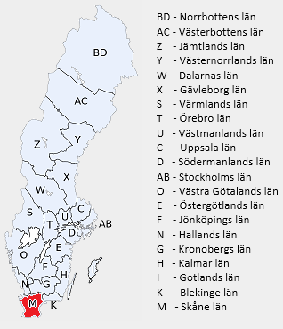 Kart over Sverige