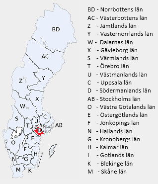 Kart over Sverige