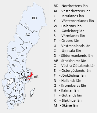 Kart over Sverige