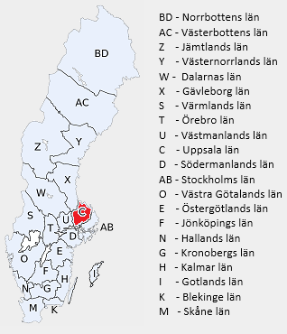 Kart over Sverige
