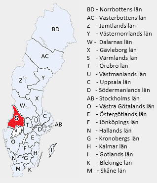 Kart over Sverige