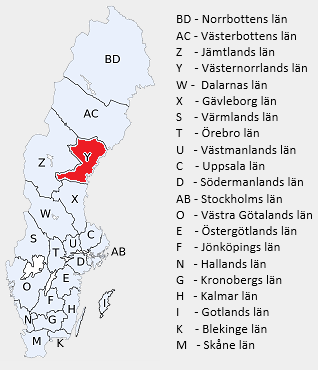 Kart over Sverige