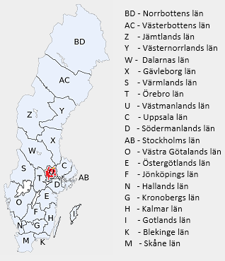 Kart over Sverige