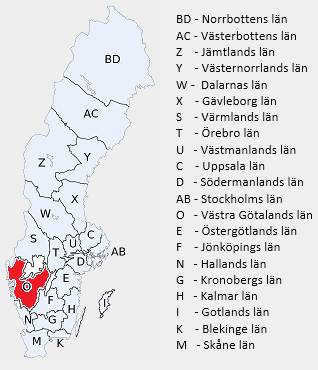 Kart over Sverige